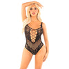 Leg body de rejilla con diamantes negro talla única