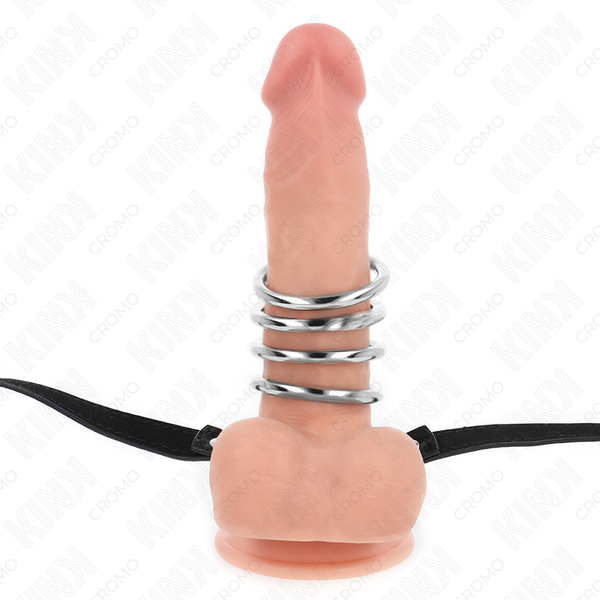 Kink 5 anillos pene 3.8 cm a 5 cm metal con cinturón polipiel 112 cm