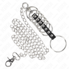 Kink 7 anillos pene metal 3.8 cm a 5 cm conectados con polipiel y cadena metal 100 cm