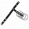 Kink 4 anillos pene metal 3.8 cm conectados con correa de cuero 22 x 1.5 cm y cierre a presión