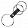 Kink anillo pene triple metal 3.7 cm a 5 cm conectados con cuero