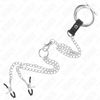 Kink anillo pene triple metal cromado 3.8 cm a 5 cm con cadena metal 26 cm y pinzas para pezones modelo 1