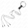 Kink anillo pene triple metal cromado 3.8 cm a 5 cm cadena metal 26 cm y pinzas para pezones modelo 2