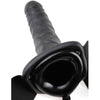 Arnés vibrador hueco 19 cm negro