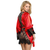 Subblime 954024 camison de encaje espalda transparente con tanga rojo negro l xl