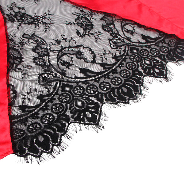 Subblime 954024 camison de encaje espalda transparente con tanga rojo negro l xl