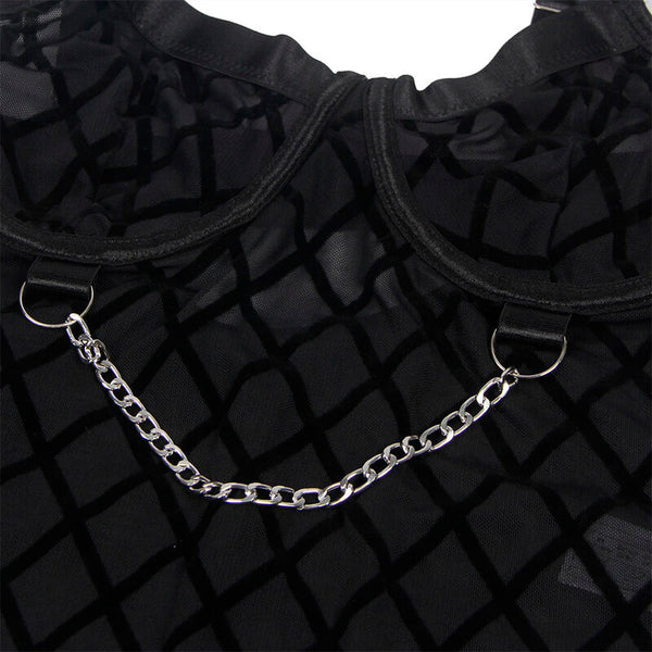 Subblime 954260 body con cadenas con ligueros negro s m