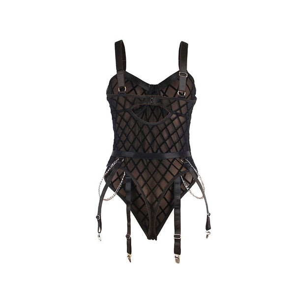 Subblime 954260 body con cadenas con ligueros negro s m