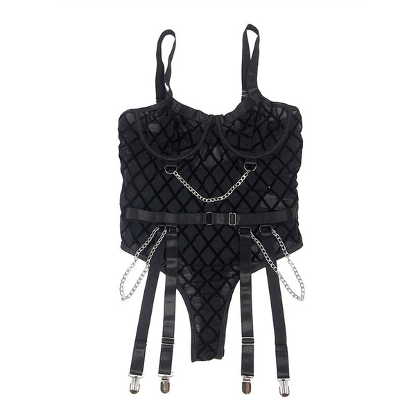 Subblime 954277 body con cadenas con ligueros negro l xl