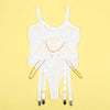 Subblime 954284 body con cadenas con ligueros blanco s m