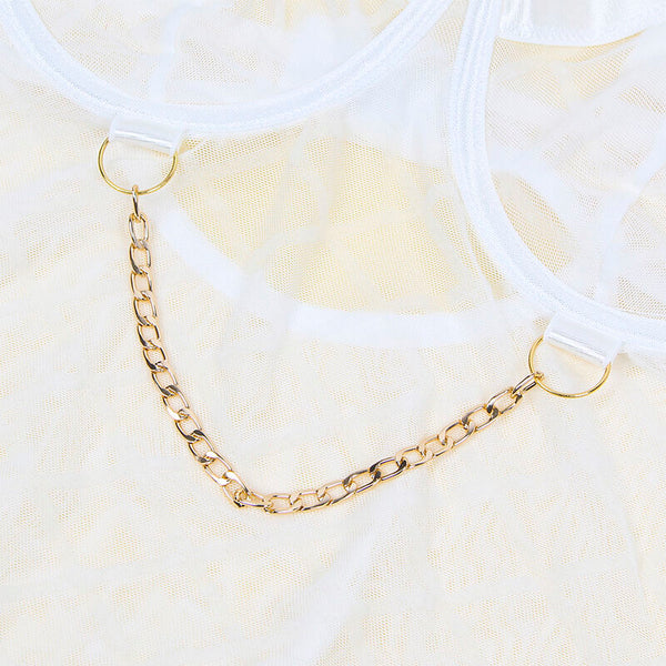 Subblime 954291 body con cadenas con ligueros blanco l xl