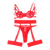 Subblime 954338 sujetador con tanga con ligueros estampado de corazones rojo l xl