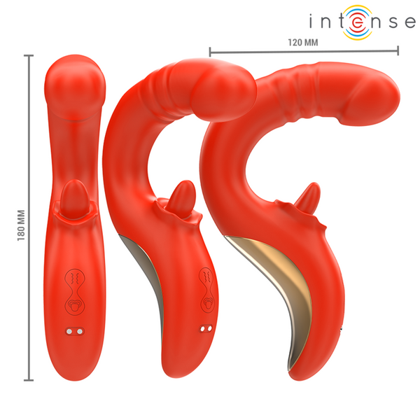 Paulina vibrador y estimulador en forma de u rojo 2