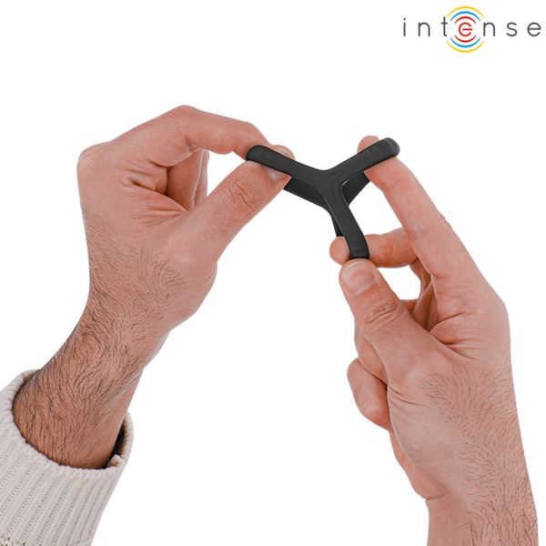 Intense carson anillo doble para pene silicona negro modelo 4