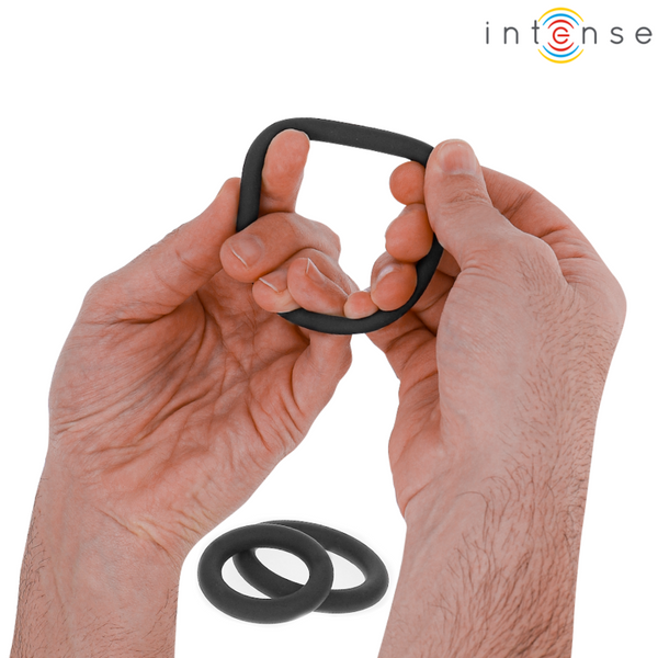 Intense hugh 3 anillos básicos para pene silicona negro