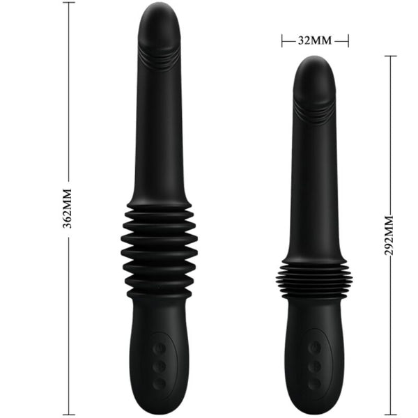 Pazuzu vibrador 3 modos de empuje negro