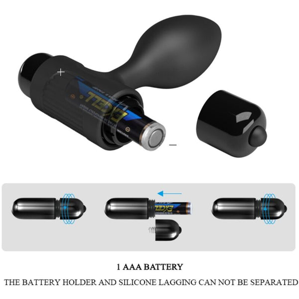 Plug anal vibrador Pretty Vibra con 10 vibraciones negro