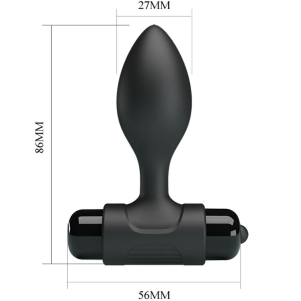 Plug anal vibrador Pretty Vibra con 10 vibraciones negro