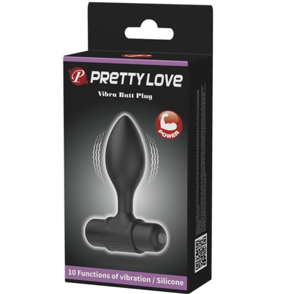 Plug anal vibrador Pretty Vibra con 10 vibraciones negro