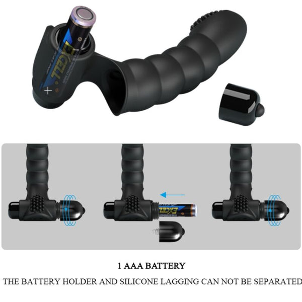 Alexander vibrador de dedo 10 vibraciones negro