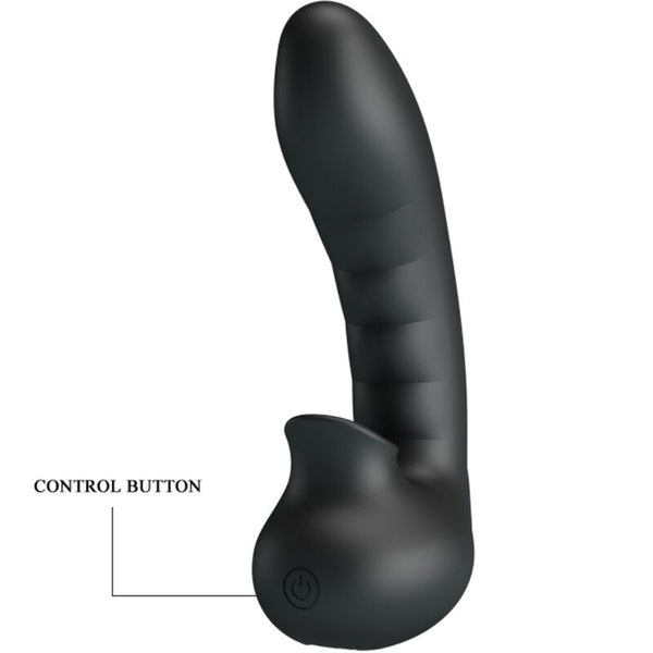 Hobgoblin funda vibradora para dedo 12 vibraciones con estimulador clítoris negro
