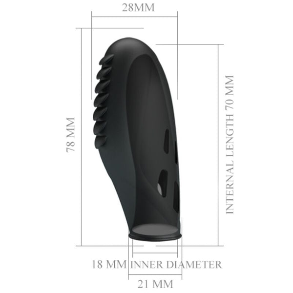 Gilo vibrador de dedo silicona negro