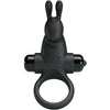 Anillo vibrador con estimulador rabbit clítoris 10 vibraciones negro