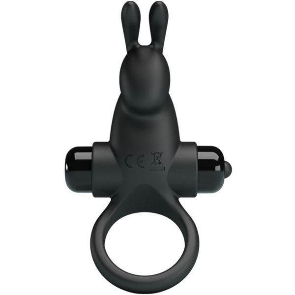 Anillo vibrador con estimulador rabbit clítoris 10 vibraciones negro