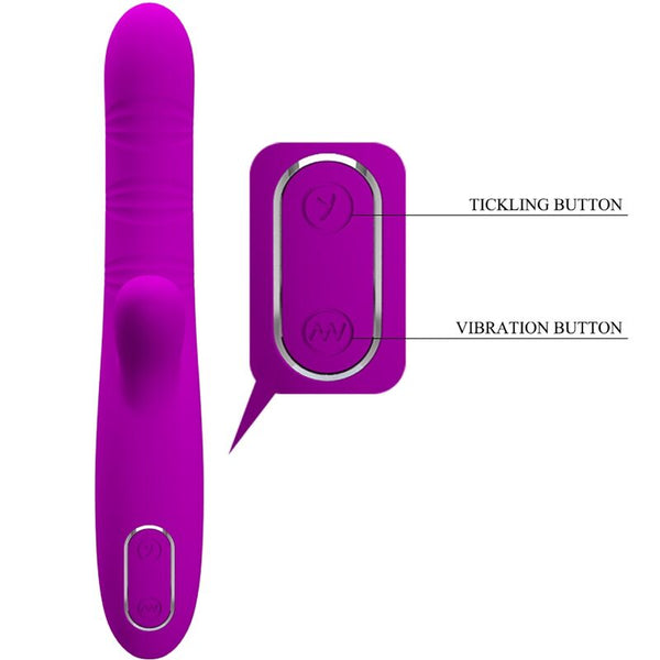 Angelique vibrador multifunción con estimulador de clítoris morado