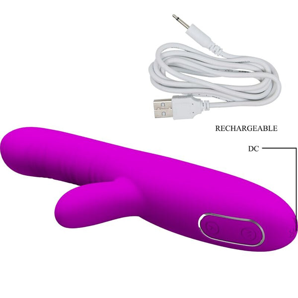 Angelique vibrador multifunción con estimulador de clítoris morado