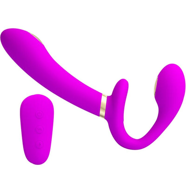 Thunderbird vibrador doble arnés control remoto morado