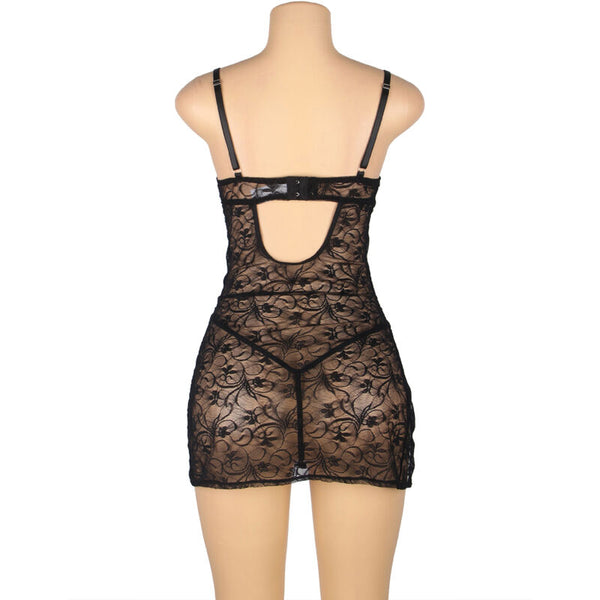 Subblime 954185 babydoll de encaje con tirantes ajustables negro s m