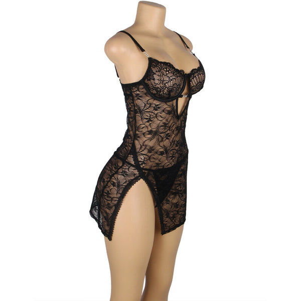 Subblime 954185 babydoll de encaje con tirantes ajustables negro s m