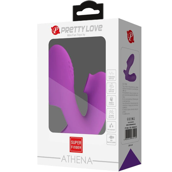 Athena vibrador de dedo con estimulador clítoris morado
