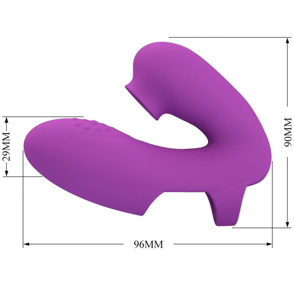 Athena vibrador de dedo con estimulador clítoris morado