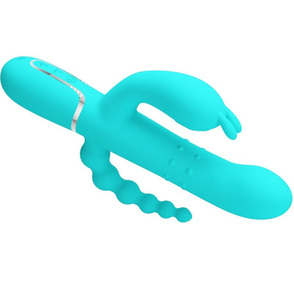 Cammy triple vibrador rabbit multifunción 4 en 1 azul