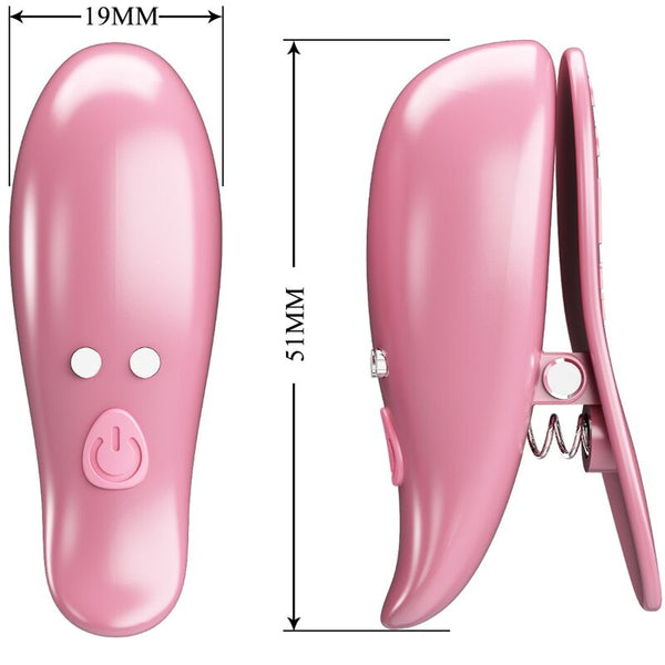 Pretty cailey pinzas para pezones 10 vibraciones control remoto rosa