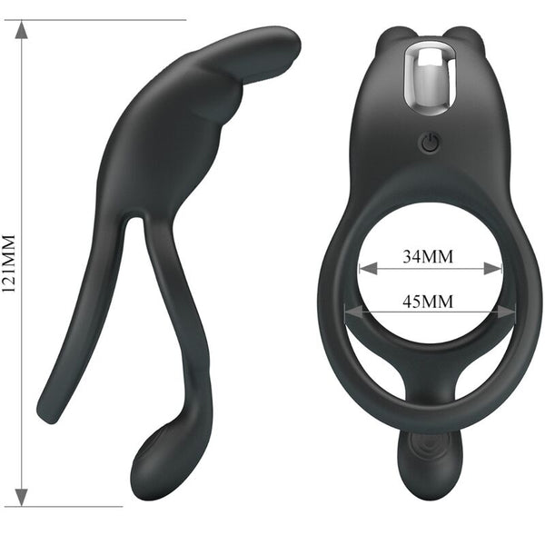 Seth doble anillo vibrador rabbit 7 vibraciones negro