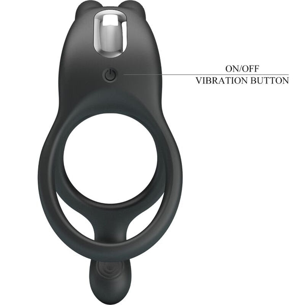 Seth doble anillo vibrador rabbit 7 vibraciones negro