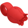 Jae vibrador de dedo forma de rosa 10 vibraciones rojo
