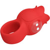 Jae vibrador de dedo forma de rosa 10 vibraciones rojo