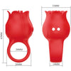 Jae vibrador de dedo forma de rosa 10 vibraciones rojo