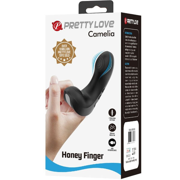 Camelia vibrador de dedo 7 vibraciones negro