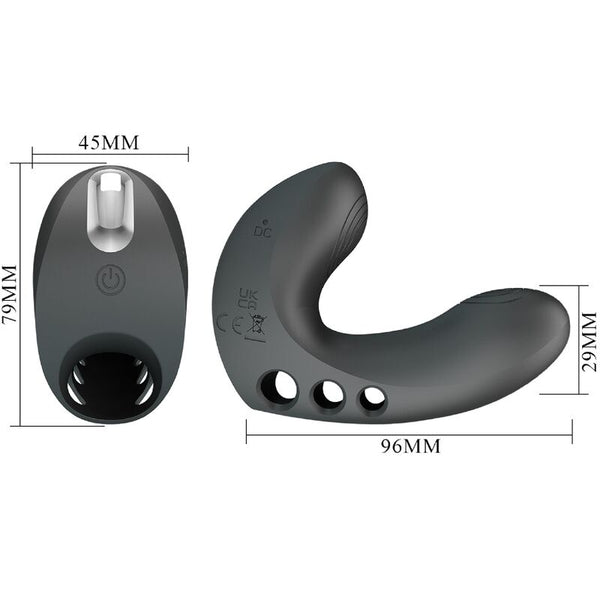 Camelia vibrador de dedo 7 vibraciones negro