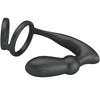 Pretty emoni anillo pene con plug anal 12 vibraciones negro