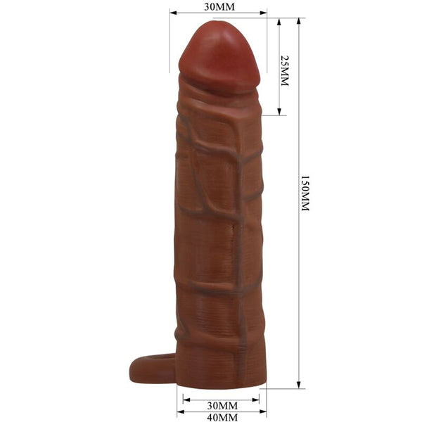 Pretty kaile funda para pene con extensión de 2.5 cm mulato