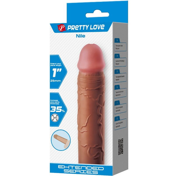 Pretty nile funda para pene con extensión de 2.5 cm mulato