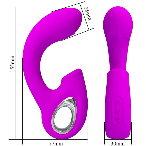 Sibel vibrador Punto G con estimulador clítoris 10 vibraciones morado