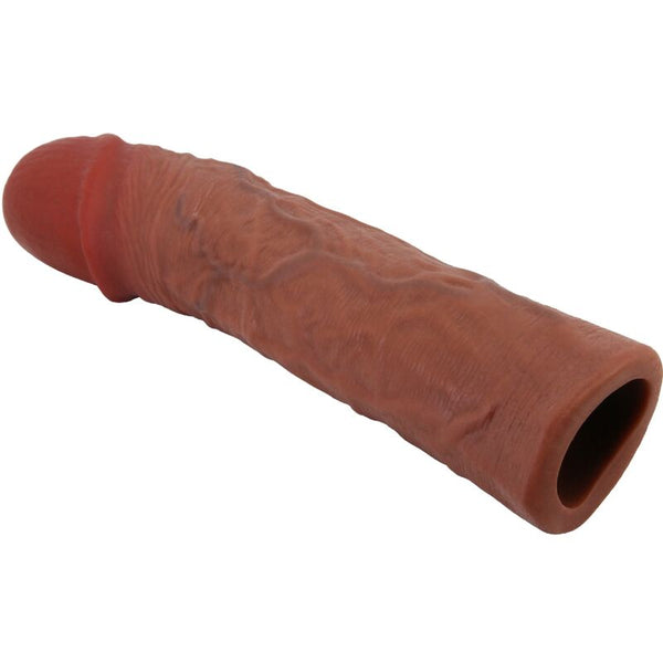 Pretty derek funda pene con extensión de 7.6 cm mulato