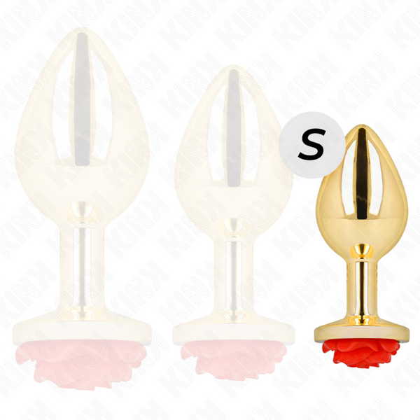 Kink plug anal dorado rosa roja talla s